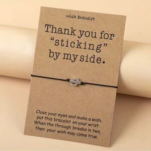 NEW - Thank you for sticking by my side cactus adjustable rope bracelet cactus